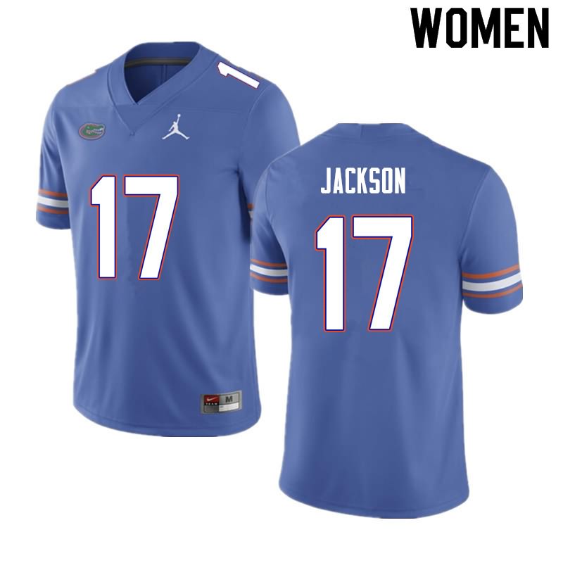 Women's NCAA Florida Gators Kahleil Jackson #17 Stitched Authentic Nike Blue College Football Jersey FPN1865GB